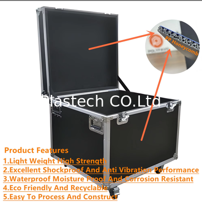 10mm 3200gsm Painel de honeycomb Flight case Acessórios Tamanho 2300*1200mm Painéis de voo pretos