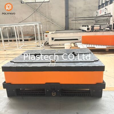Caixa Dobrável para Armazenamento e Transporte, Palete Dobrável Reforçado Empilhável, Contentor a Granel com Tampa e Base de Plástico