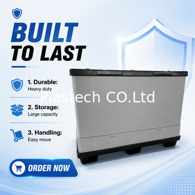  Reusable Collapsible Pallet Box, Stackable Foldable Bulk Box, Dynamic Load 300kg Static Load 500kg, Custom Color Logo