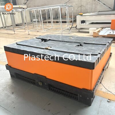 Stackable Bins Pallet Box, Collapsible Storage Box Plastic Pallet Box with Lid, Storage Bins Stackable 300kg Load Custom Color