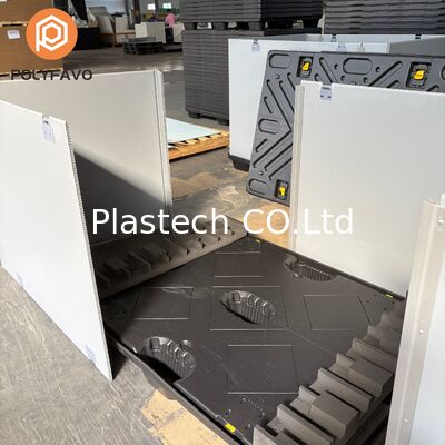 Caixa de paletes dobrável com revestimento de EVA, dois painéis de coaming tipo C com design empilhado, caixa de manga dobrável com base de paletes de plástico